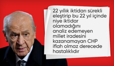 Devlet Bahçeli: Hep dedim, yine diyorum; bu CHP’den bir halt olmaz