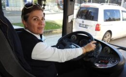 Gaziantep’te otobüs şoförü kadının azmi örnek oluyor