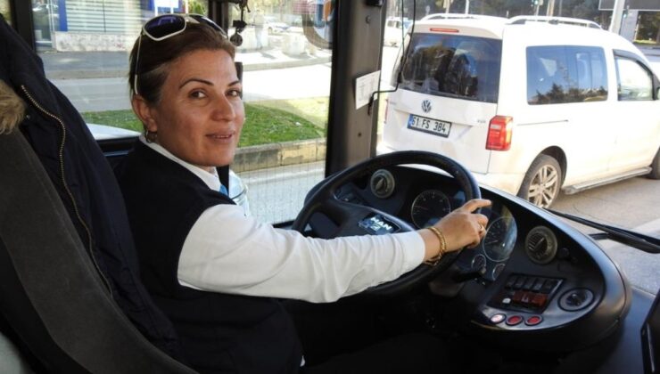 Gaziantep’te otobüs şoförü kadının azmi örnek oluyor