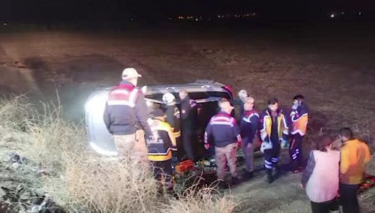 Gaziantep’te otomobil devrildi, sürücü yaralandı