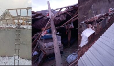 Hakkari’de fırtına çatıları uçurdu