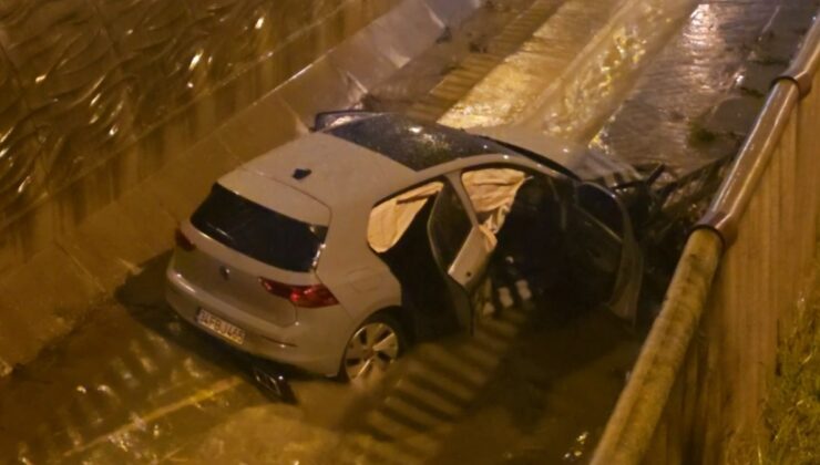 İstanbul Sultanbeyli’de otomobil dereye uçtu: 5 yaralı