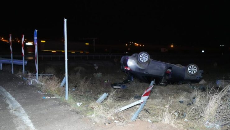 Kırıkkale’de takla atan otomobilin sürücüsü kayıplara karıştı