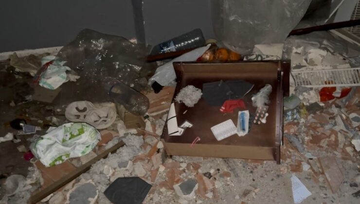 Madde bağımlısı anne bebeğini metruk binada tehlikeye attı