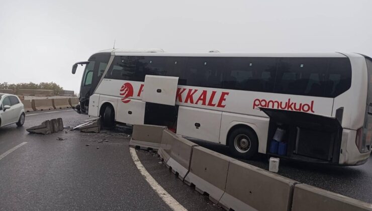 Muğla’daki kazada yolcu otobüsü bariyerlere çarptı