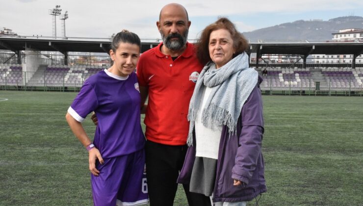 Ordu’da futbolcu Ezgi, eşi ve kayınvalidesiyle aynı takımın başarısı için çaba gösteriyor