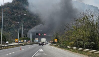 Ordu’da tünelde yangın: Konteyner alev alev yandı