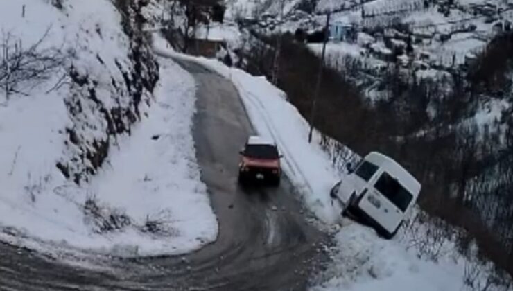 Trabzon’da virajı alamayan minibüs uçuruma yuvarlandı: 1 ölü