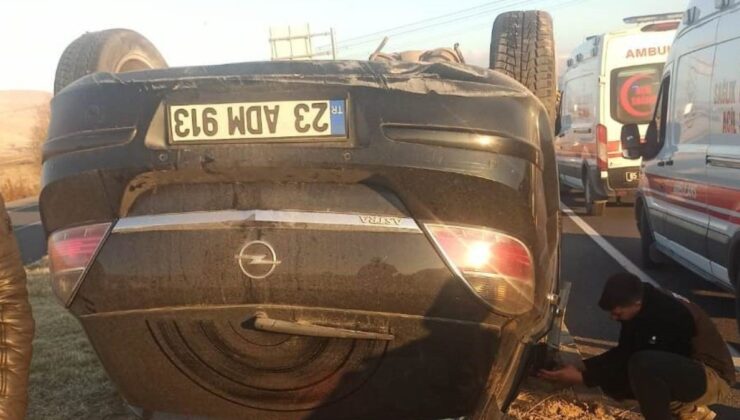 Van’da kontrolden çıkan otomobil takla attı