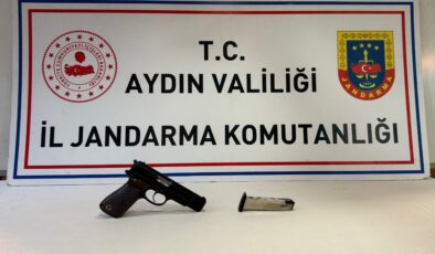 Aydın’da durdurulan şahsın üzerinden tabanca çıktı