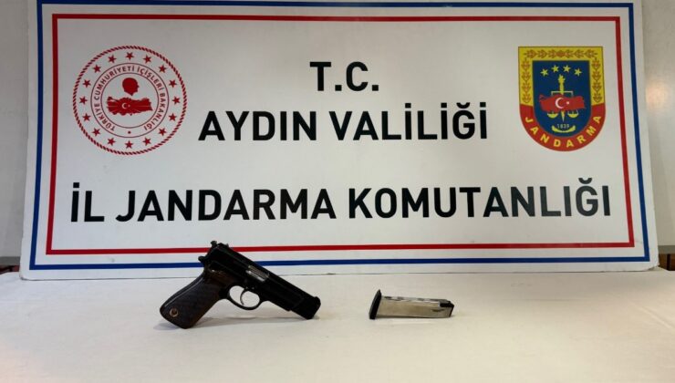 Aydın’da durdurulan şahsın üzerinden tabanca çıktı