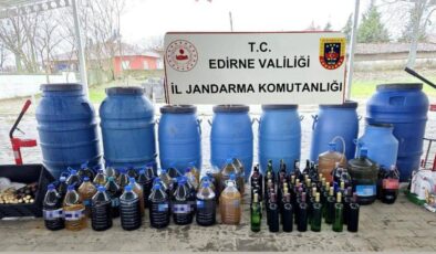 Edirne’de 1560 litre ‘sahte şarap’ ele geçirildi