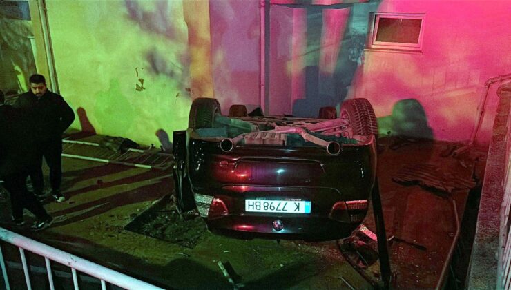 Edirne’de site bahçesine düşen otomobilin sürücüsü yaralandı
