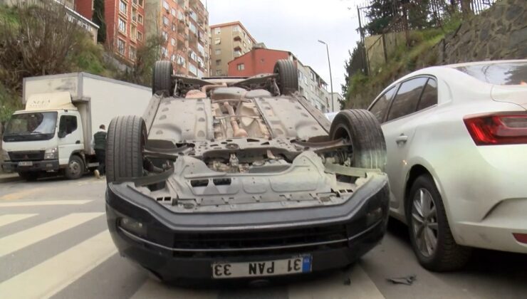 İstanbul’da park halindeki araçlara çarptı
