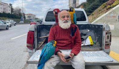 İstanbul’un ‘Papağanlı Amcası’: Beni gören her vatandaş fotoğraf çektirmek istiyor