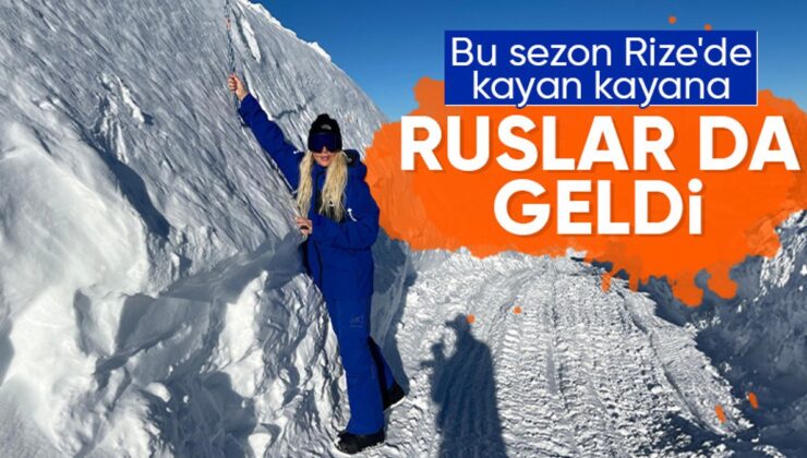 Kaliteli kar, kayak tutkunlarının rotasını Rize’ye çevirdi: Ruslar Handüzü Yaylası’nda