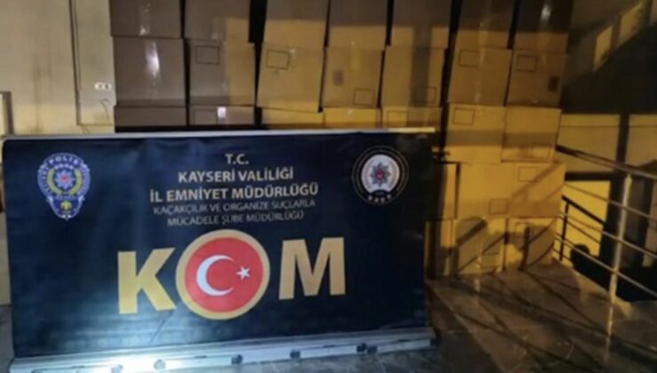 Kayseri’de 7,6 milyon kaçak makaron ele geçirildi