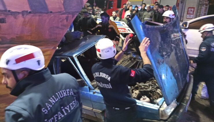 Şanlıurfa’daki kazada otomobil hurdaya döndü