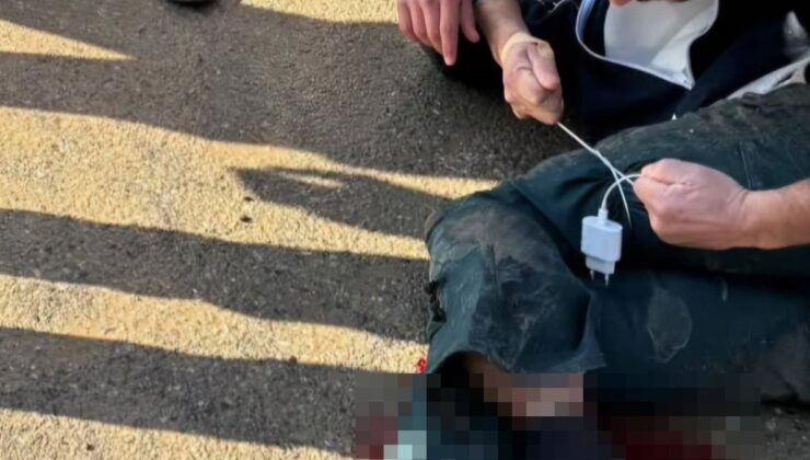 Siirt’te kazada yaralanan şahsa şarj kablosuyla turnike yapıldı