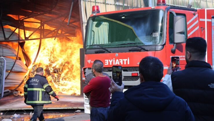 Adana’da yangını gören canlı yayın yaptı