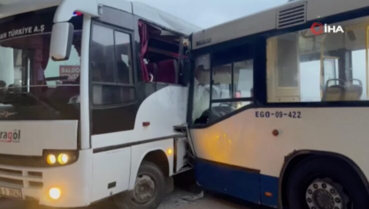 Ankara’da otobüs ile servis aracı çarpıştı