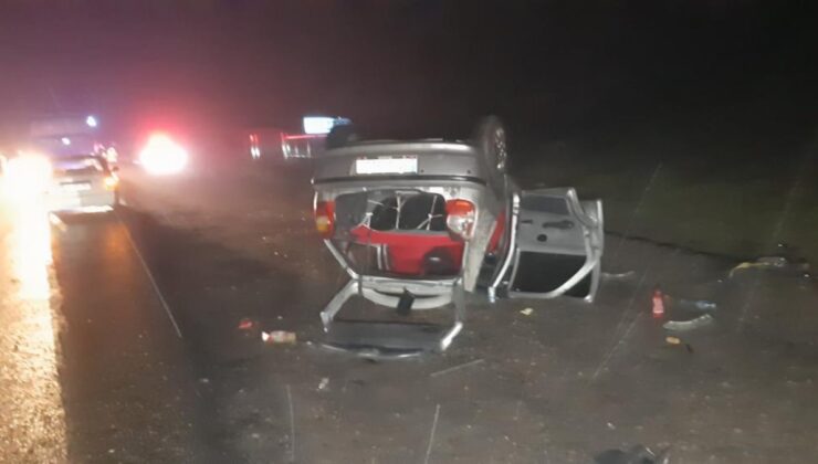 Bolu’da otomobil takla attı: 1’i bebek 4 yaralı