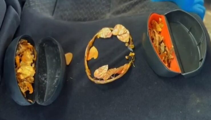 Denizli’de paha biçilemeyen altın kral tacı ele geçirildi