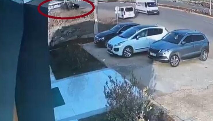 Diyarbakır’da otomobilin takla attığı kaza kamerada: 3 ağır yaralı