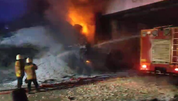 Hatay’da sürücü köprüden uçarak alev alan tırda mahsur kaldı