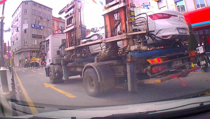 İstanbul, Kağıthane’de çekiciyi kovaladı: Sürücü aracını son anda kurtardı