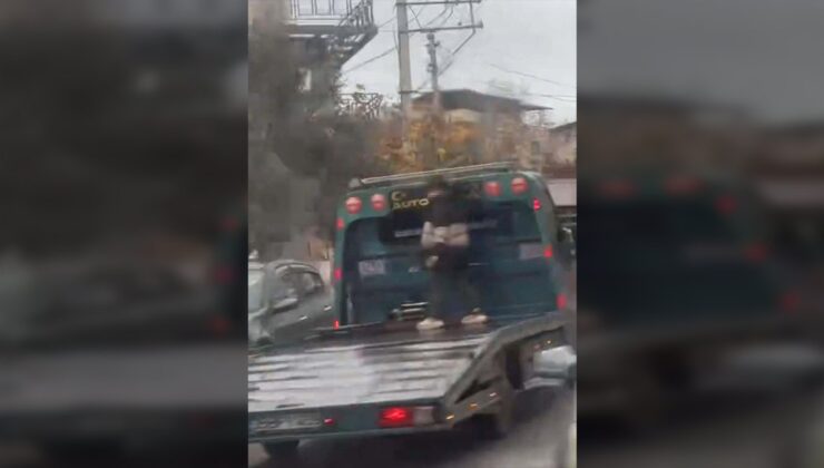 İzmir’de kasasında çocuk taşıyan çekicinin şoförüne adli ve idari işlem