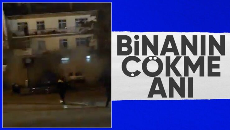 Konya’da 3 katlı eski binanın çöktüğü anlar