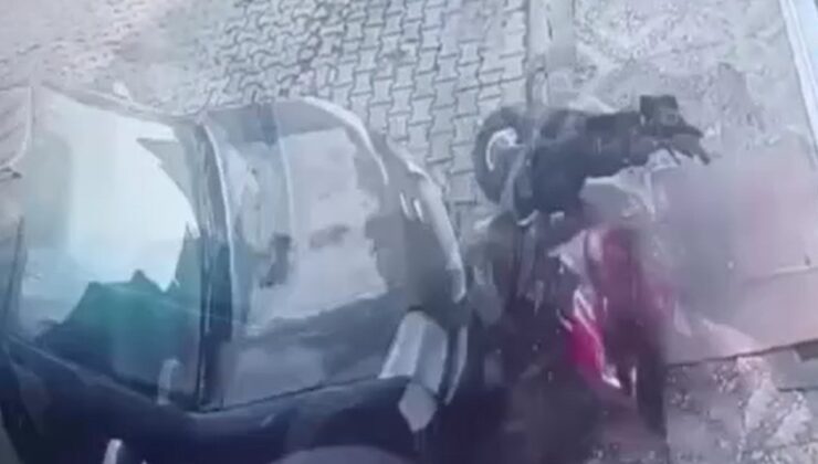 Manisa’da kadın sürücünün fren yerine gaza bastığı araç iş yerine daldı