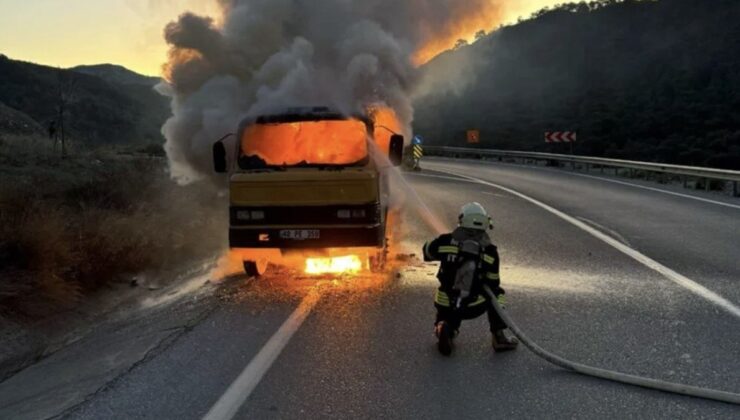 Muğla’da yakıt dolu tanker alev aldı