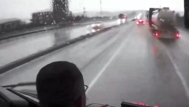 Samsun’da ani şerit değiştirerek trafiği tehlikeye sokan tankerin sürücüsüne ceza