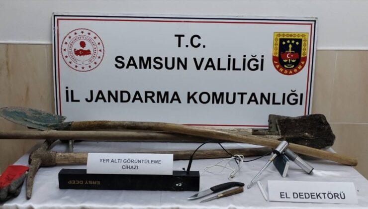 Samsun’da kaçak kazı yapan 5 şüpheli suçüstü yakalandı