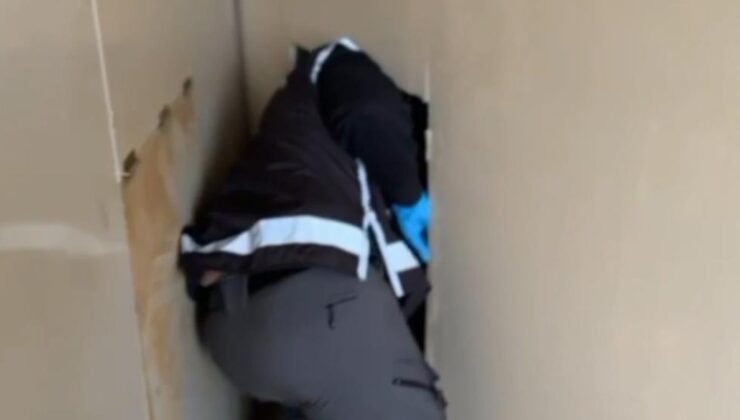 Aksaray’da kaçakçıların dolap arkasındaki gizli geçidi imalathaneye çıktı