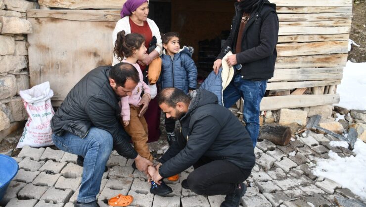 Ankaralı polis memurundan Şırnaklı 300 çocuğa bot ve mont yardımı