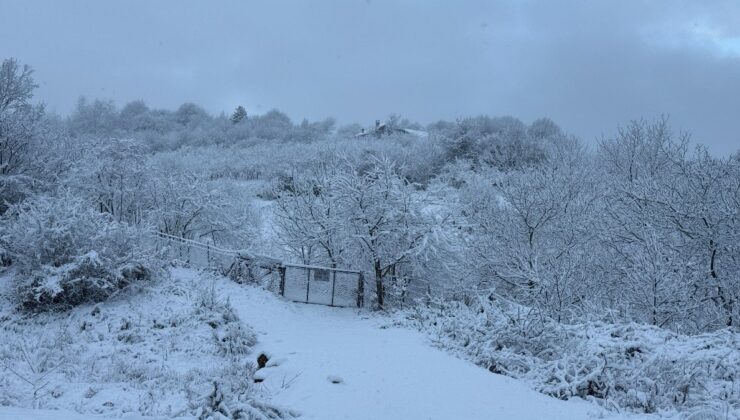 Bartın’da kar yağışı sürüyor