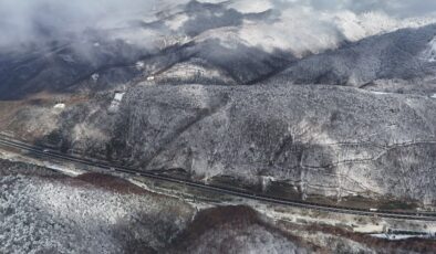 Bolu Dağı’nda kar manzarası