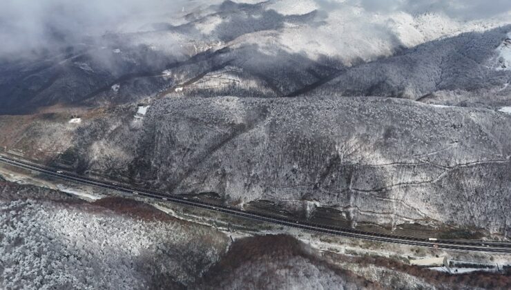 Bolu Dağı’nda kar manzarası