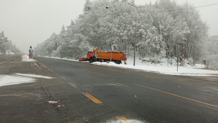 Bolu Dağı’nda kar yağışı