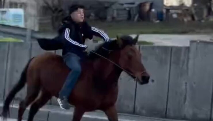 Bursa’da at üstünde trafiğe çıktı