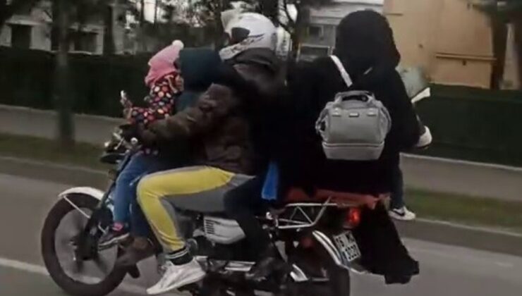 Bursa’da motosiklete 6 kişi binen aile kazaya davetiye çıkardı