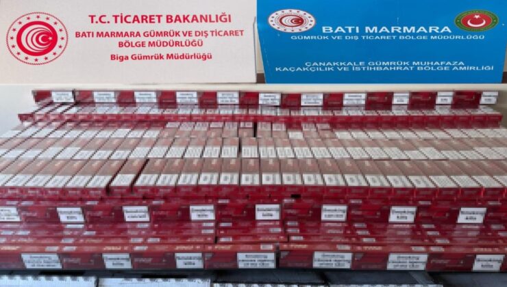 Çanakkale’de Panama bayraklı gemide binlerce paket kaçak sigara ele geçirildi