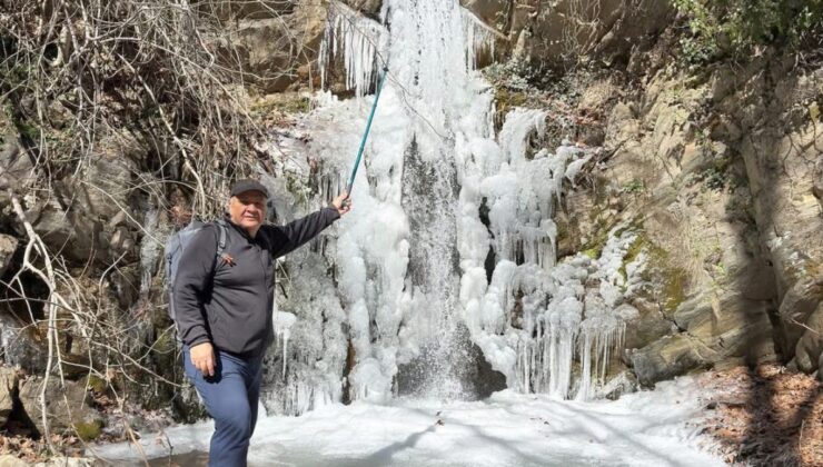 Gaziantep’te şelaleler buz tuttu