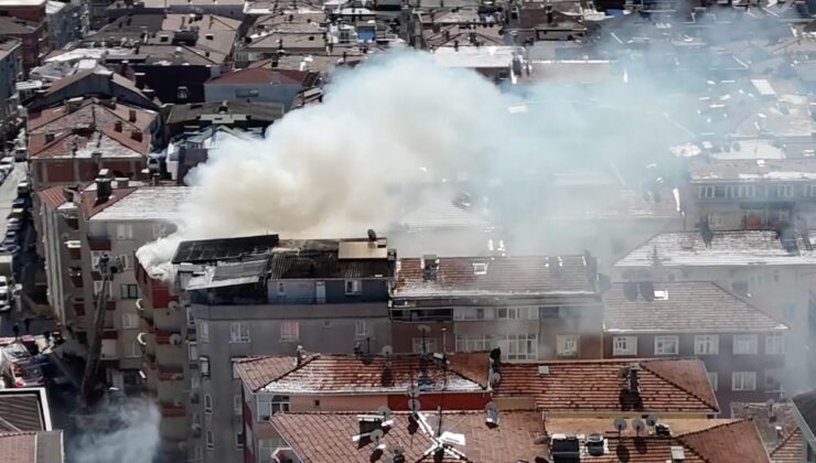 İstanbul’da çatı tadilatı sırasında yangın çıktı