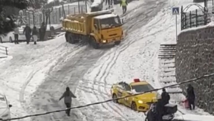 İstanbul’da kar esareti sonrası yaşanan kazalar kamerada