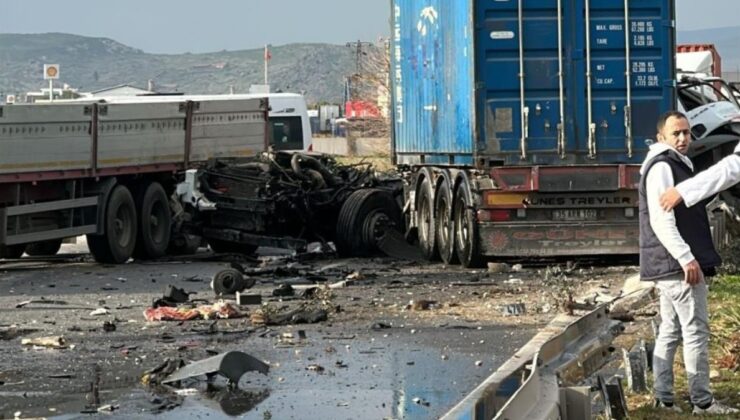 İzmir’de karşı şeride geçen tır, üç araca çarptı: 1 ölü 1 yaralı