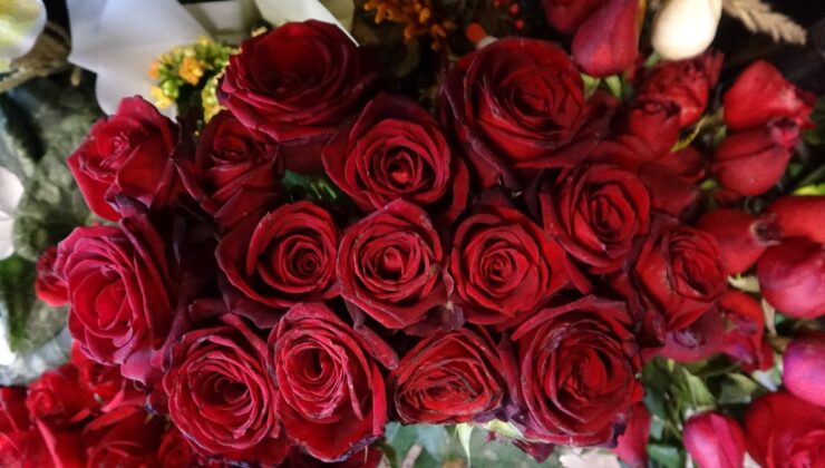 Kayseri’de 14 Şubat’ın trendi kırmızı gül oldu